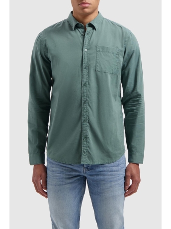 Pure Path Overhemd BUTTON UP SHIRT WITH GARMENT DYE 24010209 76 FADED GREEN