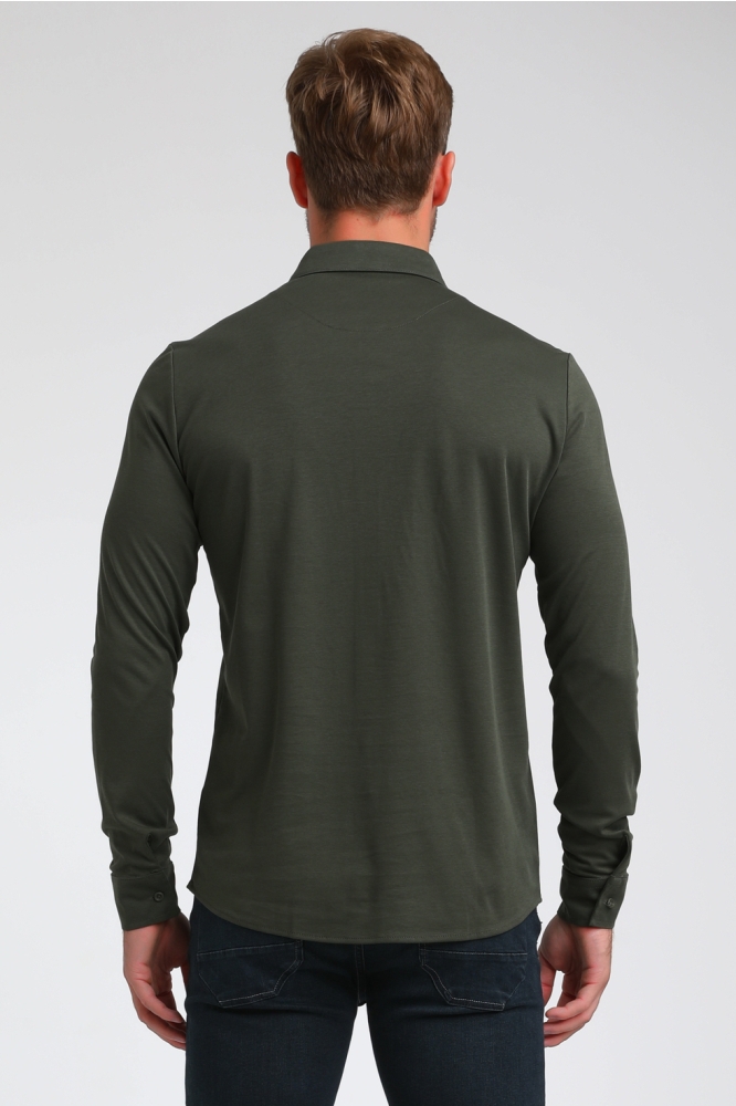 Gabbiano groene heren overhemd | Model achteraanzicht