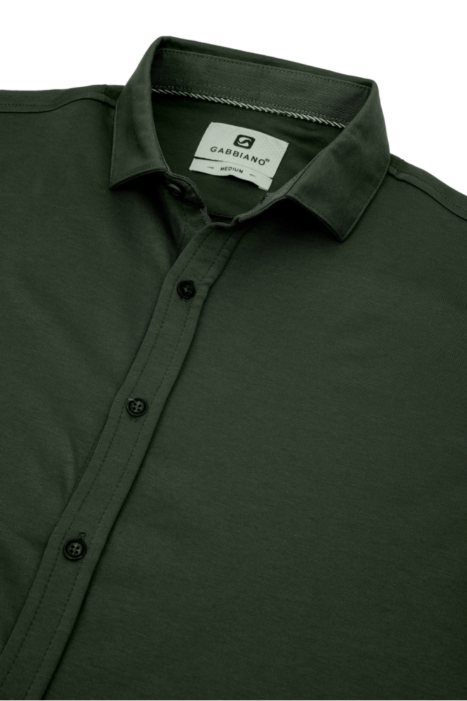 Gabbiano groene heren overhemd | Close up