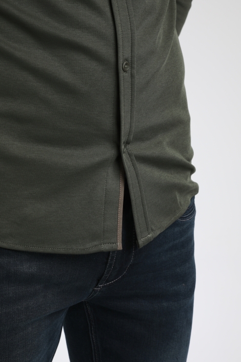 Gabbiano groene heren overhemd | Close up
