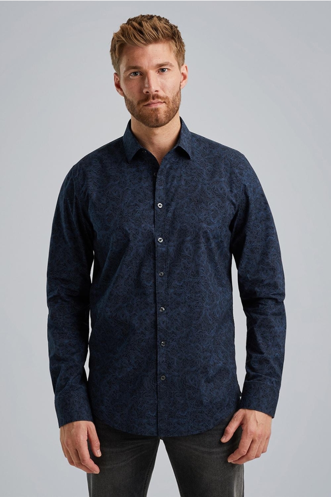 PME legend blauwe heren overhemd | Model vooraanzicht