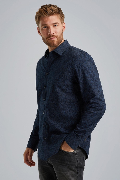 PME legend blauwe heren overhemd | Model vooraanzicht