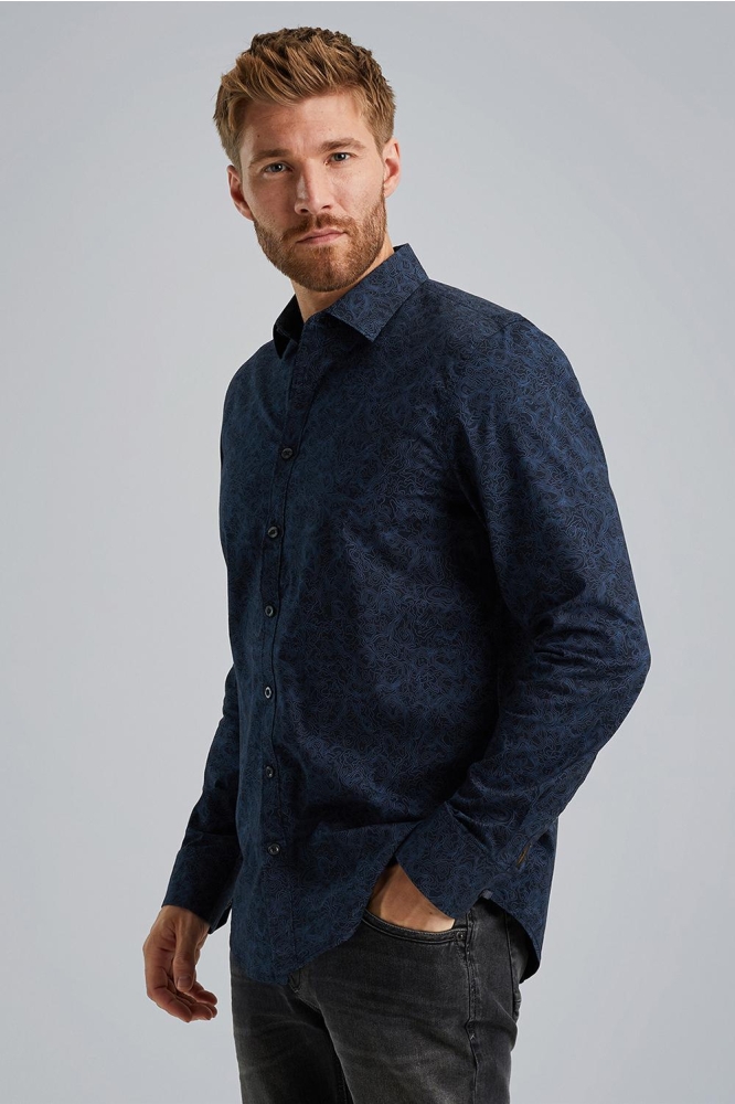 PME legend blauwe heren overhemd | Model vooraanzicht