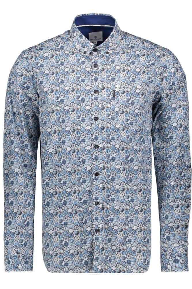 State of Art blauwe heren overhemd | Vooraanzicht