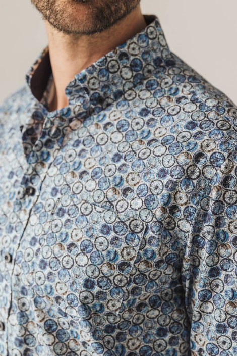 State of Art blauwe heren overhemd | Close up