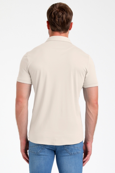 Gabbiano beige heren overhemd | Model achteraanzicht