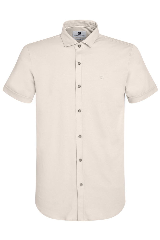Gabbiano beige heren overhemd | Vooraanzicht