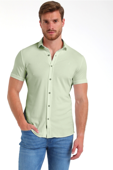 Gabbiano groene heren overhemd | Model vooraanzicht