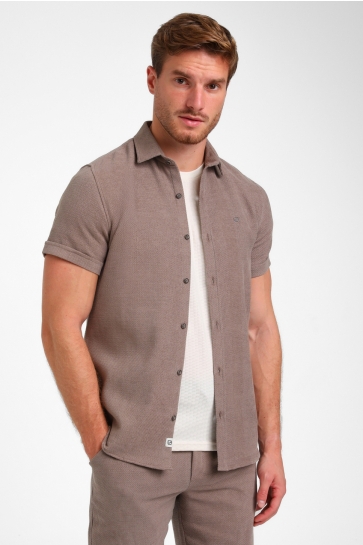 Gabbiano Overhemd WAFFLE SHIRT 335936 5997 desert taupe