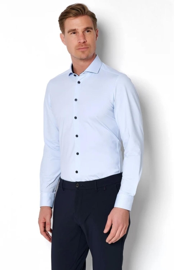 Pure H. Tico Overhemd PURE FUNCTIONAL SHIRT LONGSLEEVE 4056 21750 100 PLAIN LIGHT BLUE