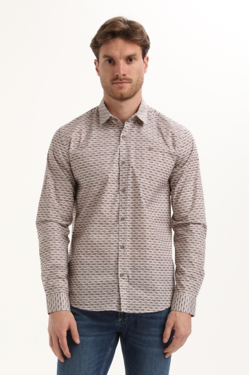Gabbiano Overhemd OVERHEMD MET ALLOVER PRINT 335737 5701 clay