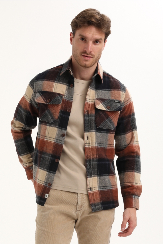 Gabbiano blauwe heren overhemd | Model vooraanzicht