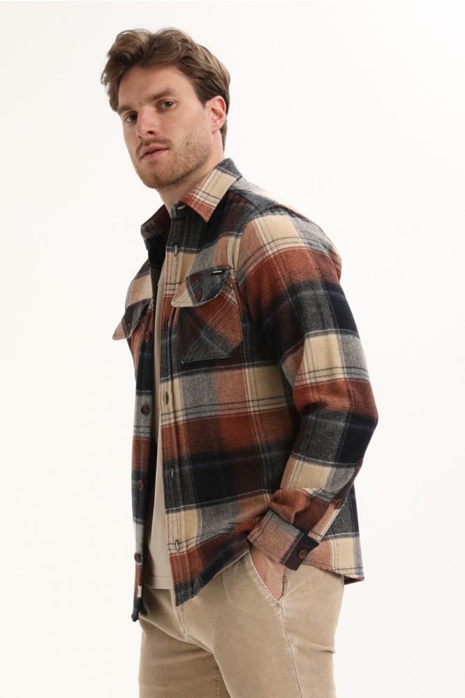 Gabbiano blauwe heren overhemd | Model zijaanzicht