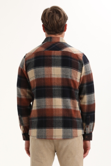 Gabbiano blauwe heren overhemd | Model achteraanzicht