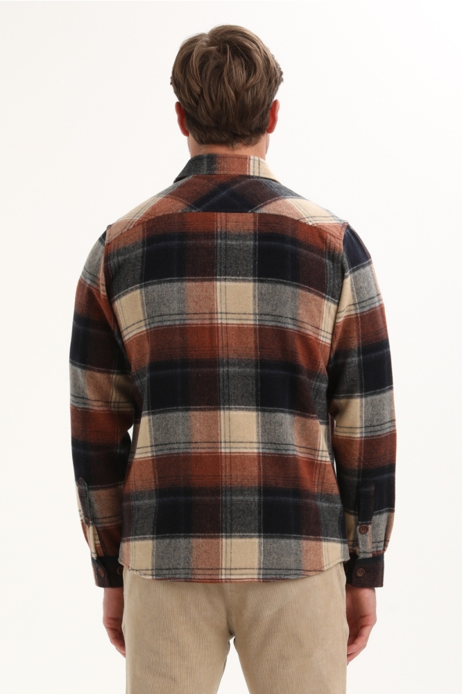 Gabbiano blauwe heren overhemd | Model achteraanzicht