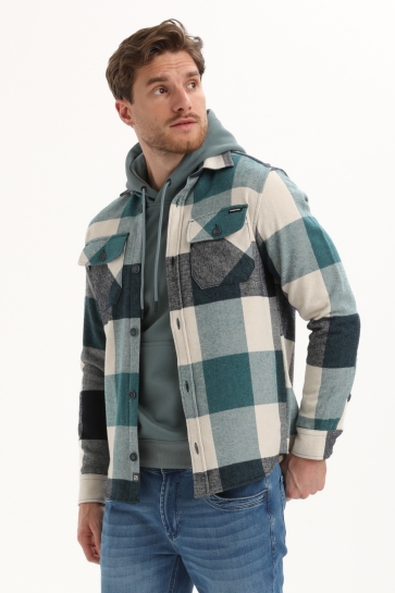 Gabbiano FLANNEL RUIT OVERHEMD 335741 TEAL BLUE