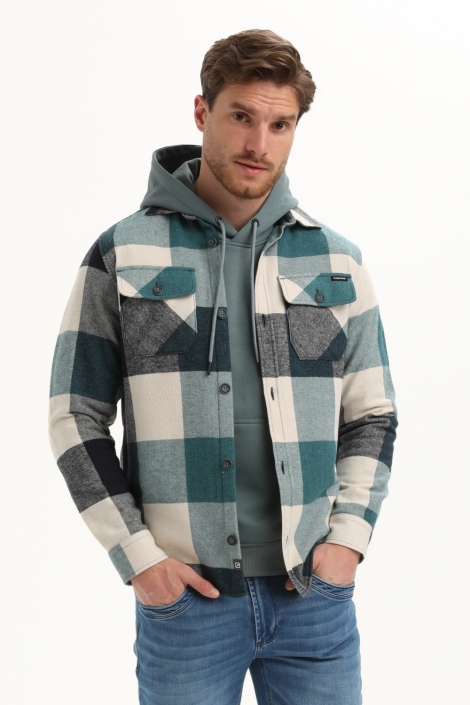 Gabbiano blauwe heren overhemd | Model vooraanzicht