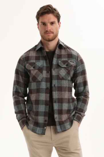 Gabbiano MODERNE FLANNEL OVERHEMD 335749 OAK BROWN