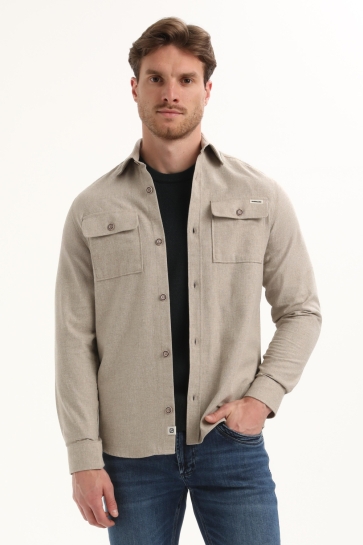 Gabbiano Overhemd OVERHEMD MET BORSTZAKKEN 335750 Taupe