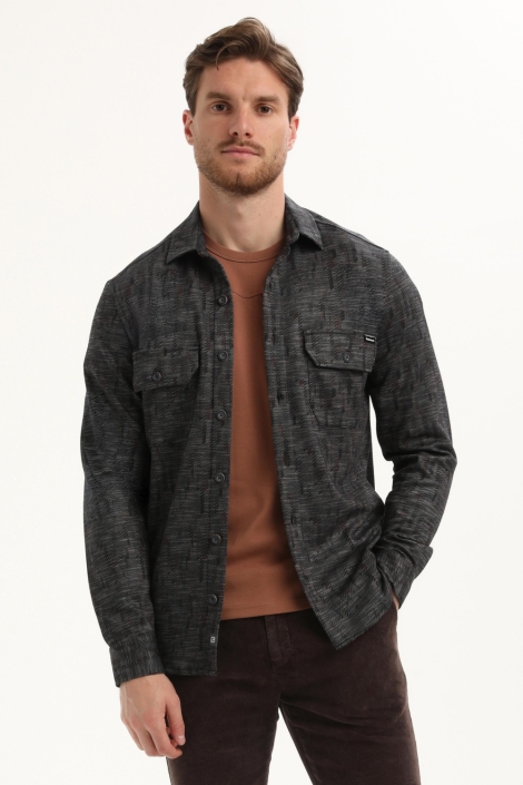 Gabbiano zwarte heren overhemd | Model vooraanzicht