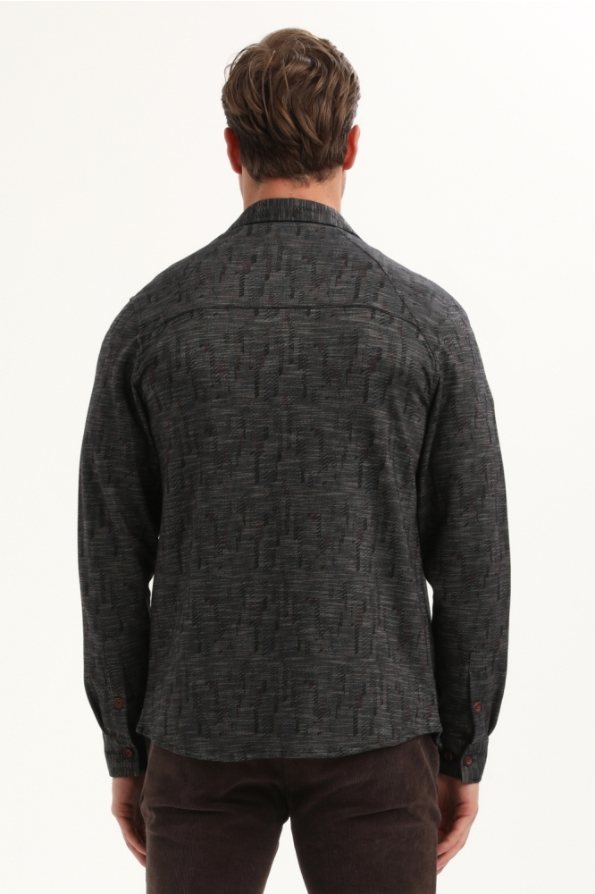 Gabbiano zwarte heren overhemd | Model achteraanzicht