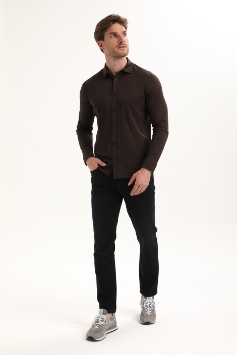 Gabbiano bruine heren overhemd | Model