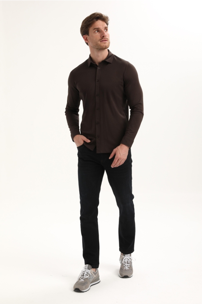 Gabbiano bruine heren overhemd | Model