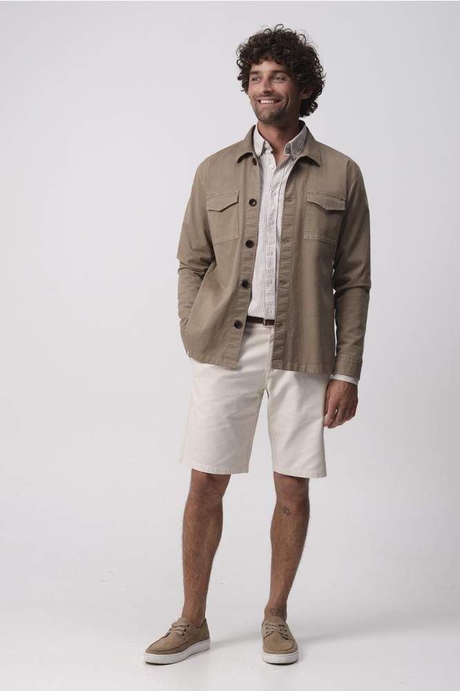Campbell taupe heren overhemd | Model