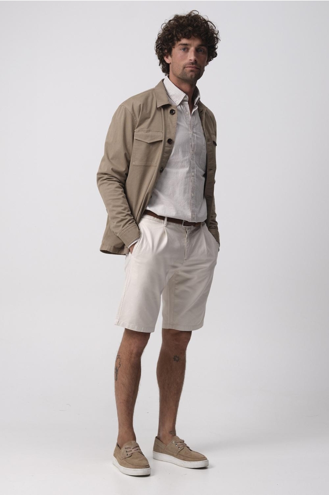 Campbell taupe heren overhemd | Model