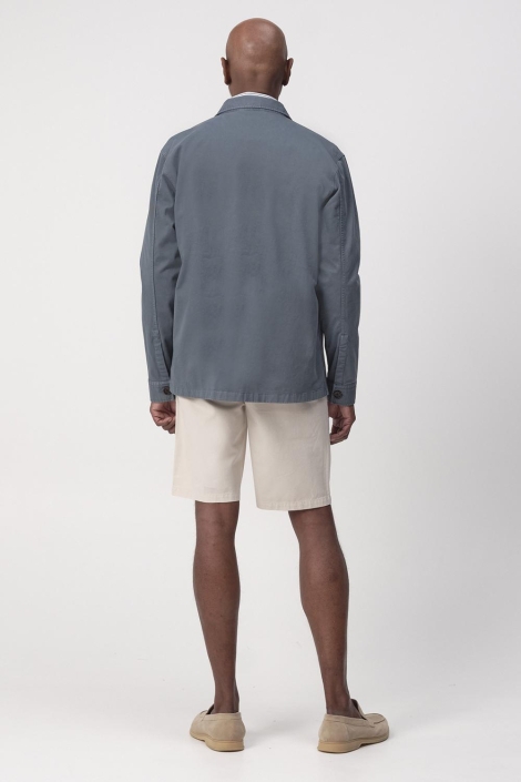 Campbell blauwe heren overhemd | Model achteraanzicht