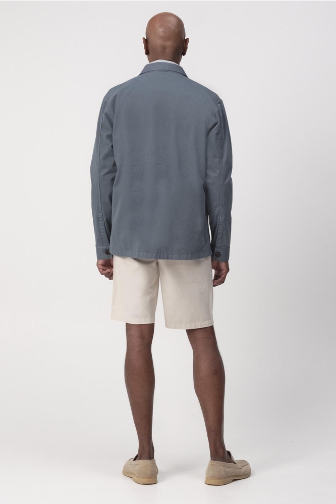 Campbell blauwe heren overhemd | Model achteraanzicht