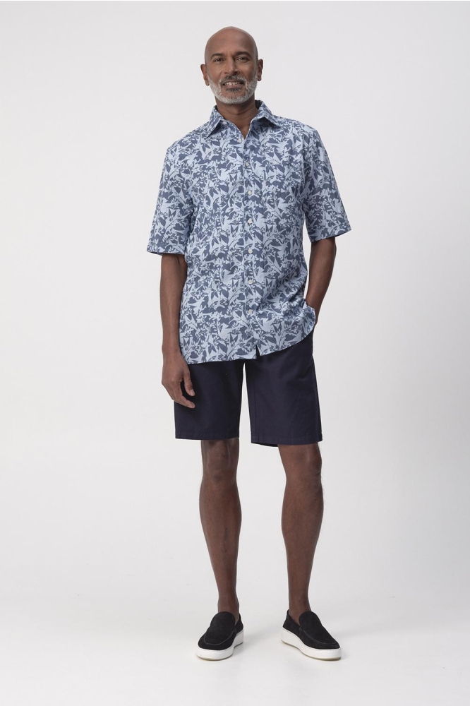 Campbell blauwe heren overhemd | Model