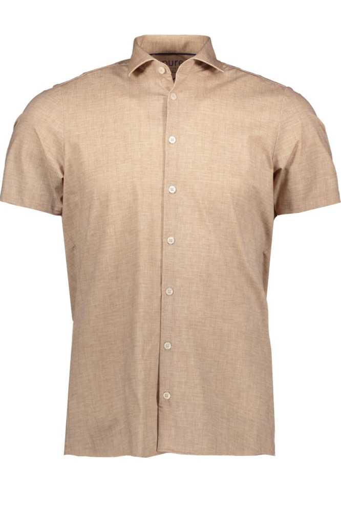 Pure H. Tico beige heren overhemd | Vooraanzicht