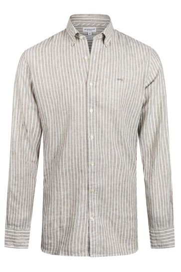 McGregor Overhemd COTTON LINEN STRIPE SHIRT MM251 6001 11 5100 OLIVE