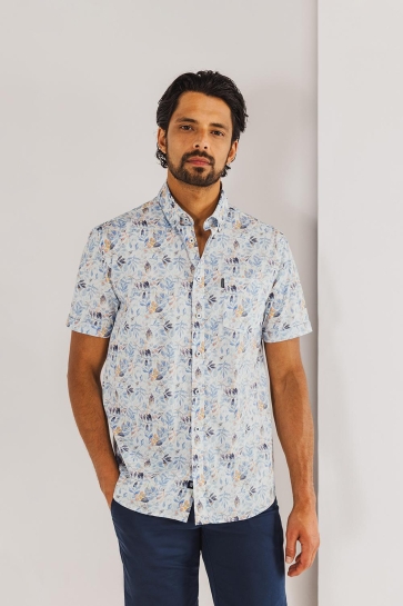 State of Art Overhemd POPLIN OVERHEMD MET ALLOVER PRINT 264 15910 5611