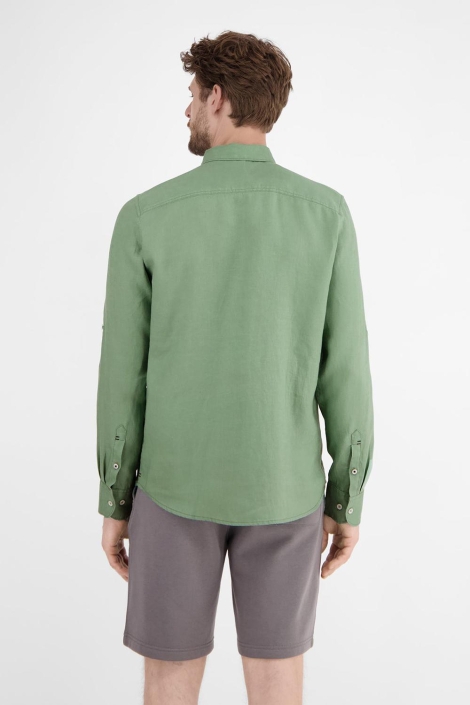 Lerros groene heren overhemd | Model achteraanzicht