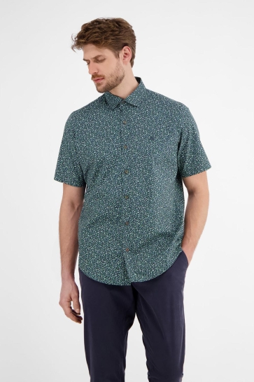 Lerros Overhemd SHIRT MET HALVE MOUWEN ZOMERS PATROON 2542305 485 CLASSIC NAVY