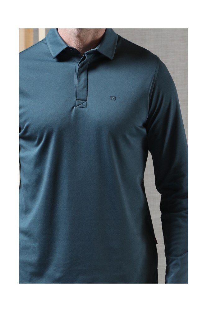 Gabbiano groene heren polo | Close up