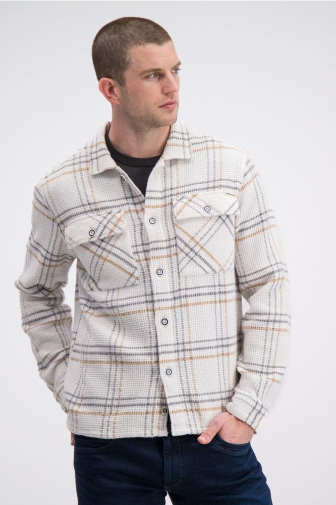 Gabbiano beige heren overhemd | Model vooraanzicht