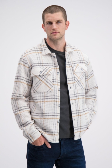 Gabbiano beige heren overhemd | Model vooraanzicht