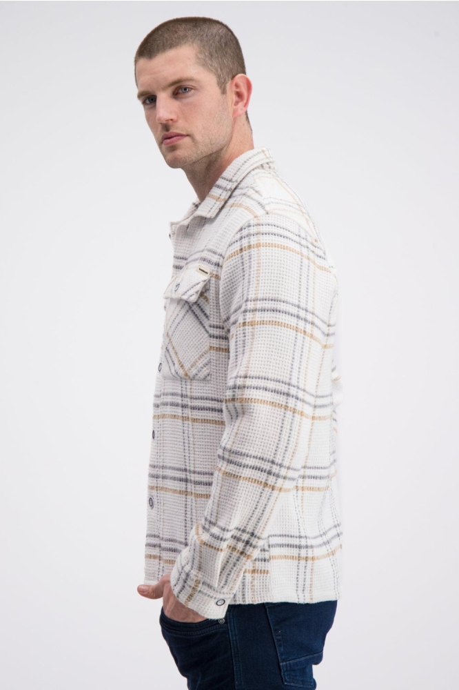 Gabbiano beige heren overhemd | Model zijaanzicht