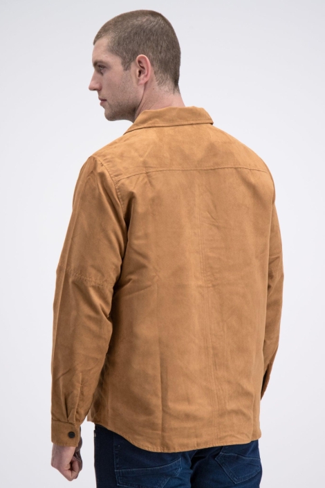 Gabbiano camel heren overhemd | Model achteraanzicht