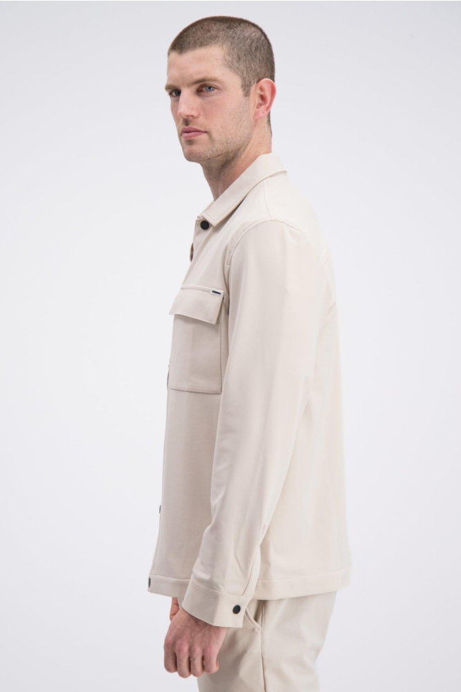 Gabbiano beige heren overhemd | Model zijaanzicht