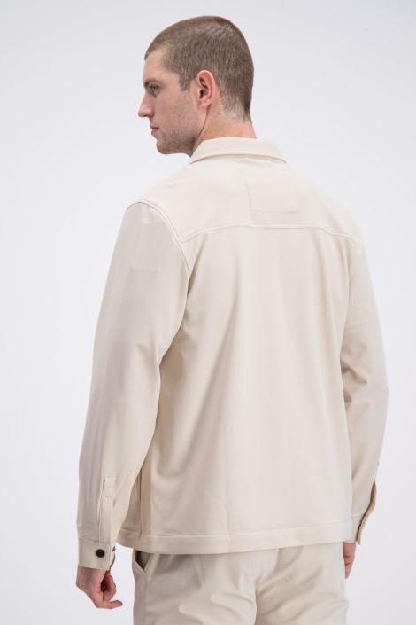 Gabbiano beige heren overhemd | Model achteraanzicht