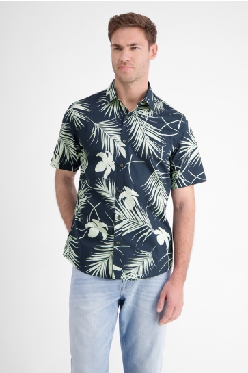 Lerros Overhemd OVERHEMD MET KORTE MOUWEN IN HAWAIIAANSE STIJL 2562043 485 CLASSIC NAVY