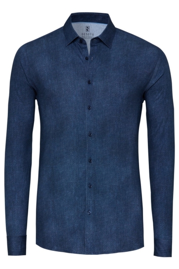 Desoto Overhemd CASUAL KENT 1 1 87328 3 592 DARK BLUE DENIM