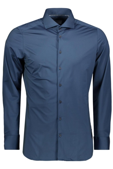 Pure H. Tico Overhemd OVERHEMD E21300 21750 148 PLAIN PETROL BLUE