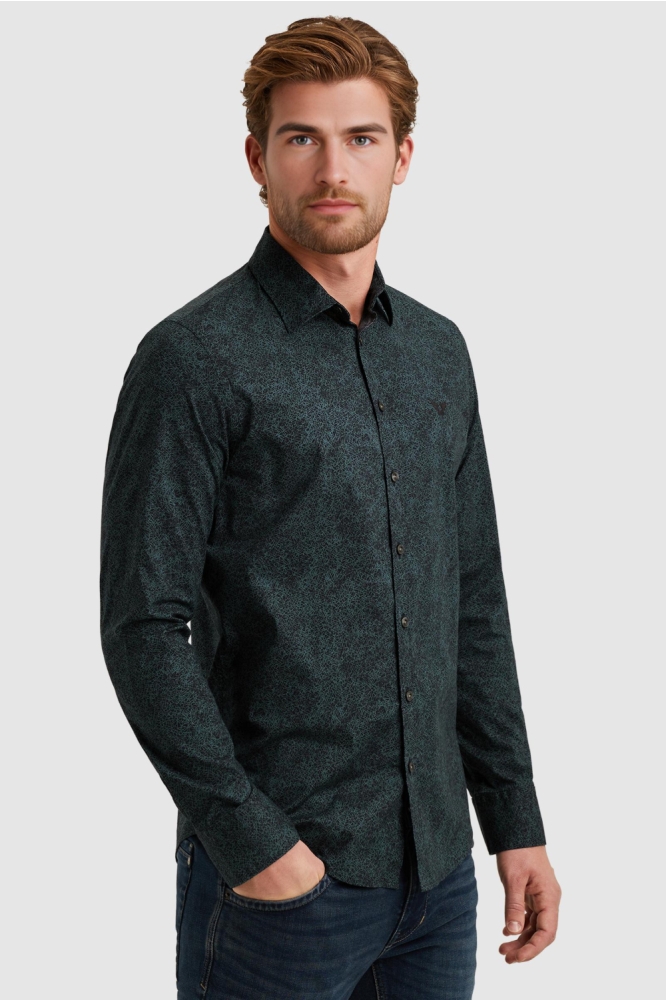 PME legend blauwe heren overhemd | Model zijaanzicht