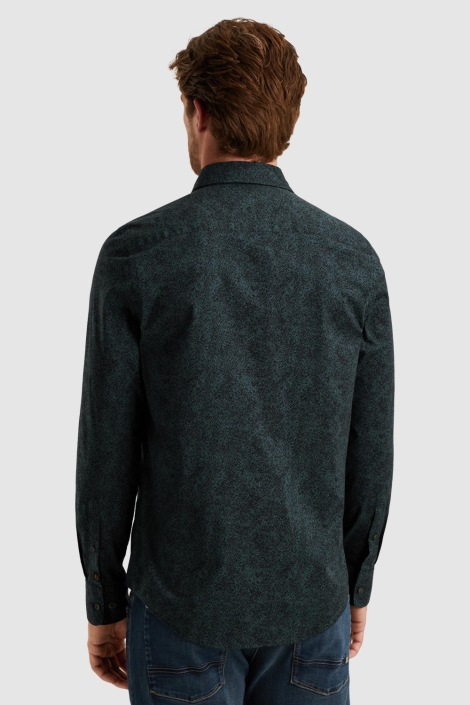 PME legend blauwe heren overhemd | Model achteraanzicht