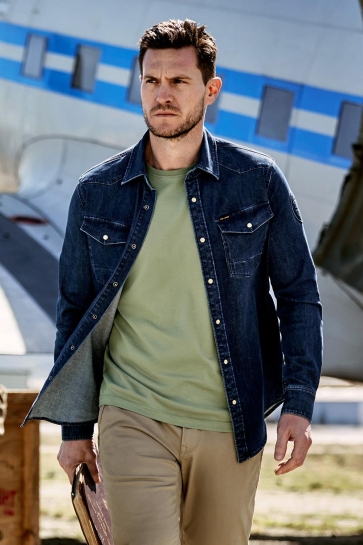 PME legend DENIM SHIRT MET DRUKKNOPEN PSD2508222 BDW